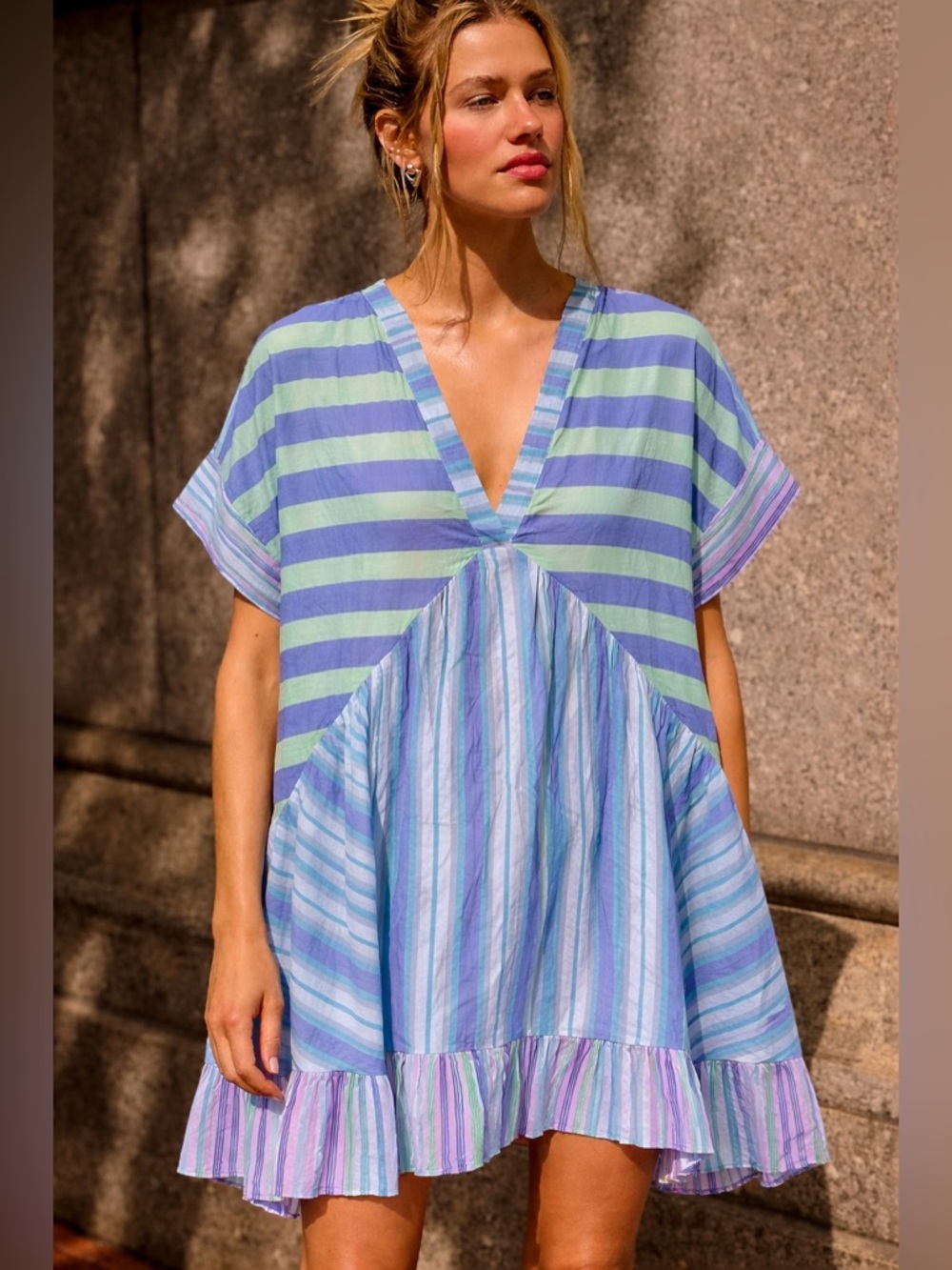 Free People boho chic babydoll mini dress